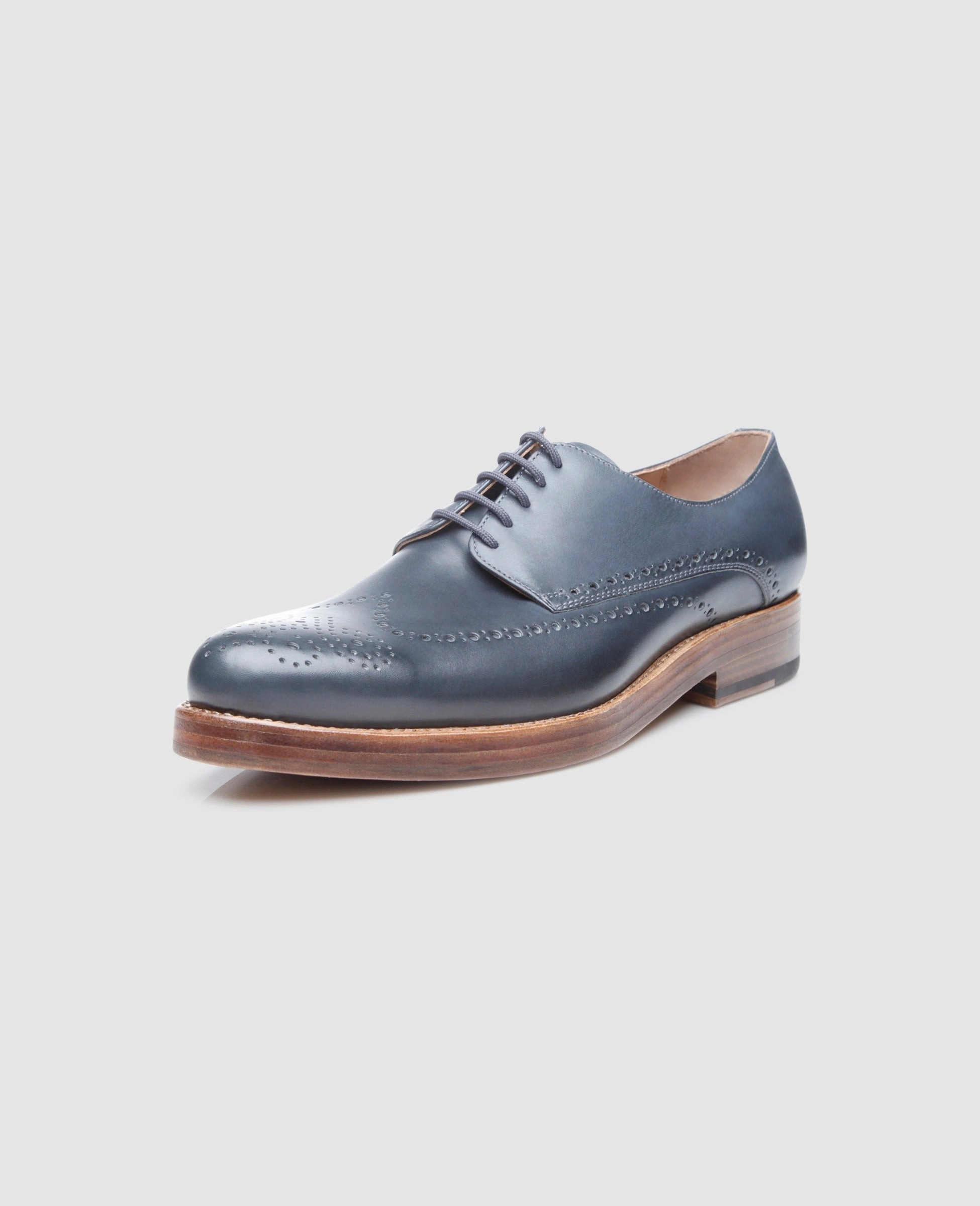Oxford Style Lace Up Shoes Paris Full-Brogue AC - Blue