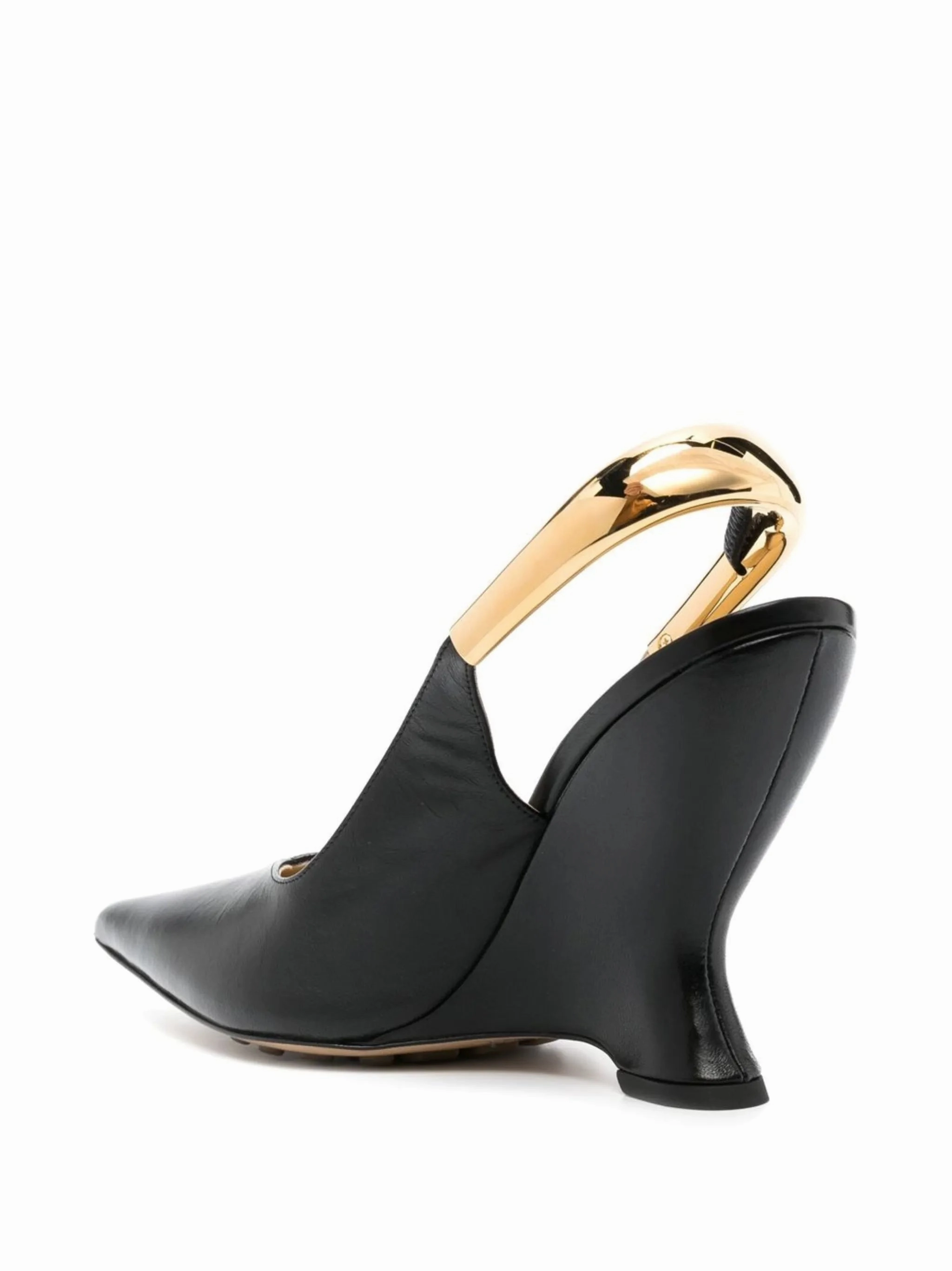 100mm wedge slingback leather pumps High Heel Masterbation