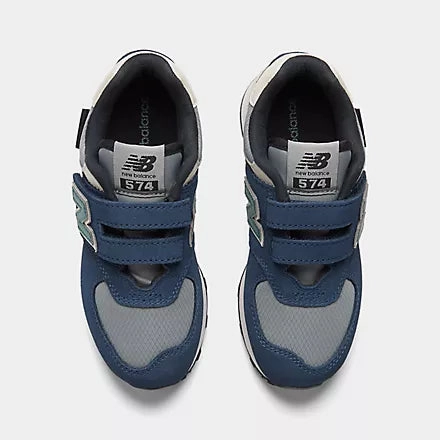 New Balance Kid's 574 Hook & Loop Navy/Grey Shoes Best Trail Shoe -> Best Trail Shoe