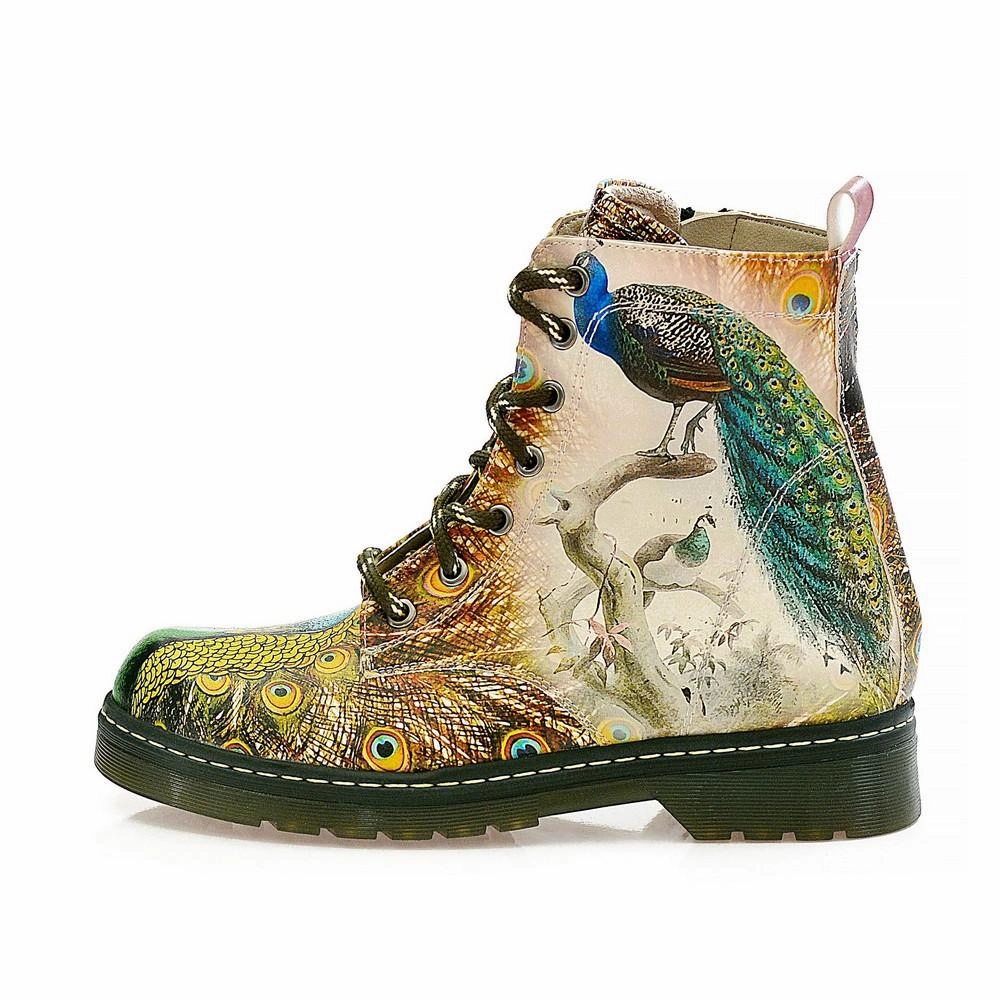 Baggy Boots Peacock Bird Long Boots AMAR116