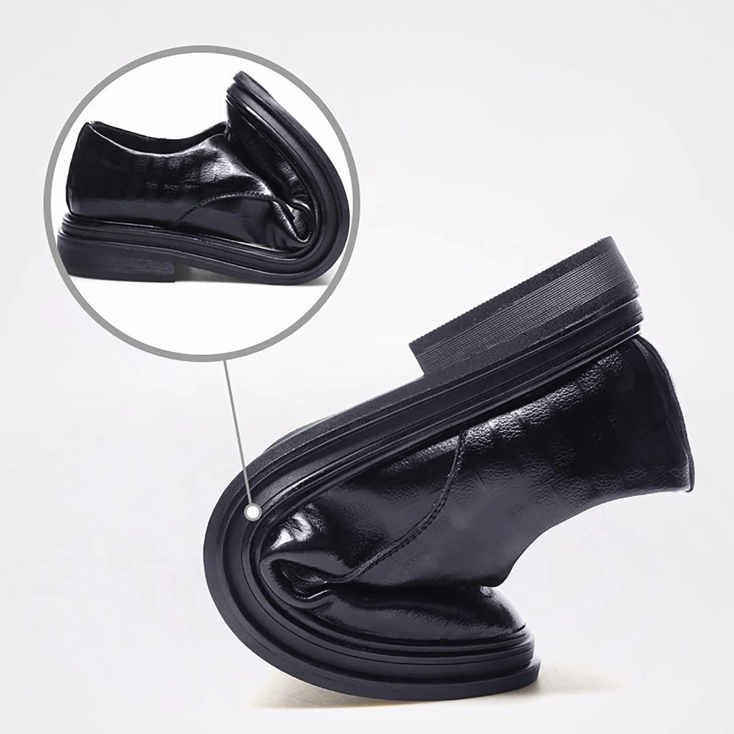 Metatarsal Boots Mens Extra Wide Business Casual Shoes Men's Elevated Business Attire Casual Shoes British Pointed Solid Leather Shoes Men's Dress Shoes Slip On Loafers