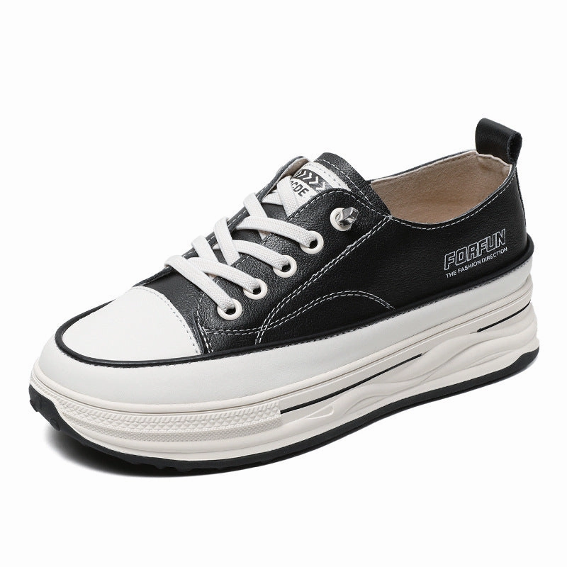 Women Fashion Leather Thick Soled Skate Casual Shoes Roller Skates That Fit Over Shoes