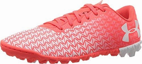 Kids Ua Cf Force 3.0 Tf Jr. Little Kid/Big Kid Neon Coral/White Athletic Shoe 8. **size 8 Soccer Cleats**