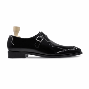 High Heel Trample Porn Pecos - Men's Black Patent Leather Single Monkstrap