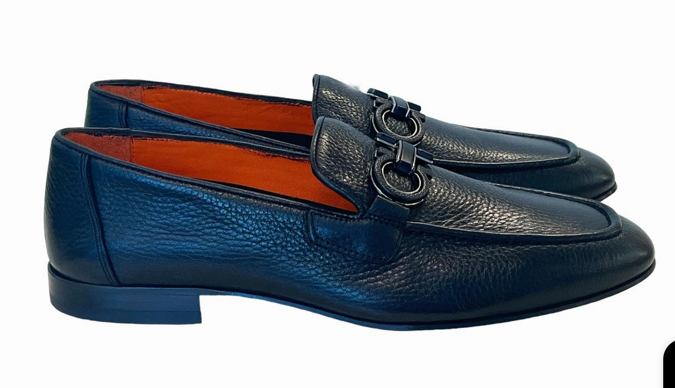 Encore Gust Slip-on Shoe Pelle Pebbled Leather Loafer Black