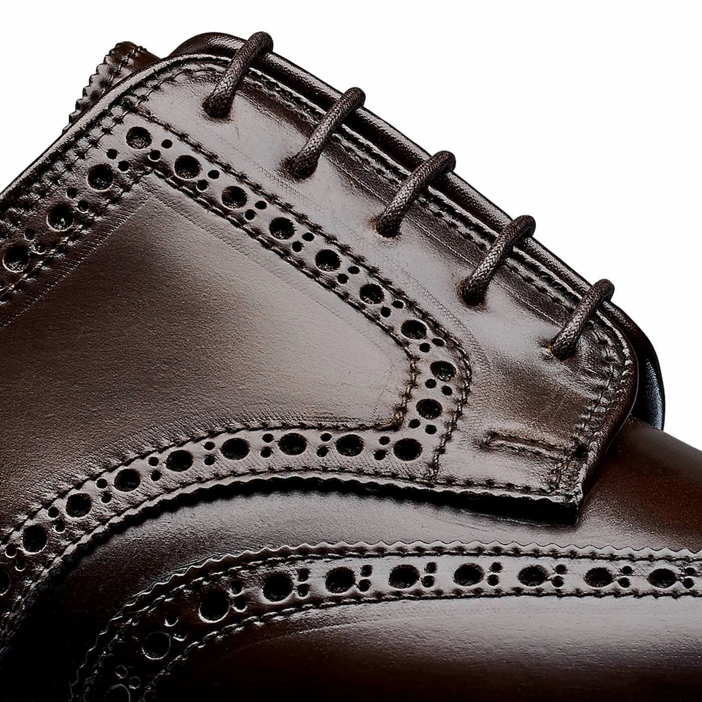 Leather Derby Shoes With Rubber Sole Pembroke Dark Brown Cordovan