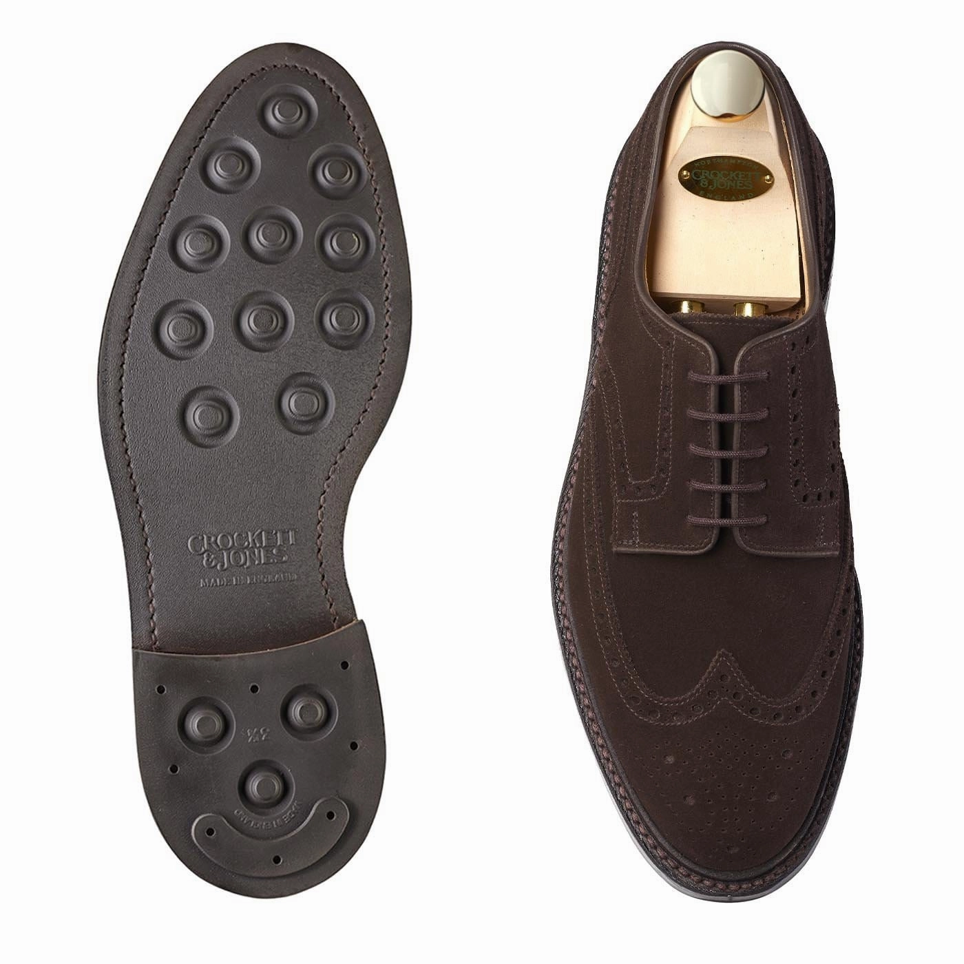 Pembroke Dark Brown Suede Leather Lace Up Derby Shoes