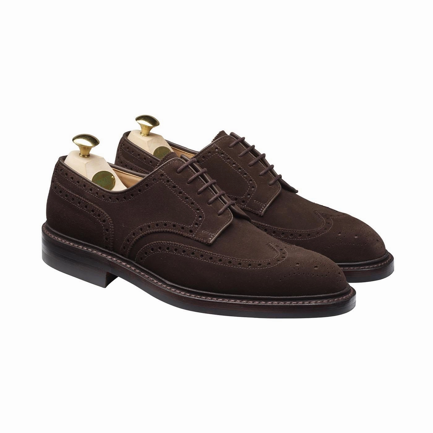Dress Derby Shoes Pembroke Dark Brown Suede