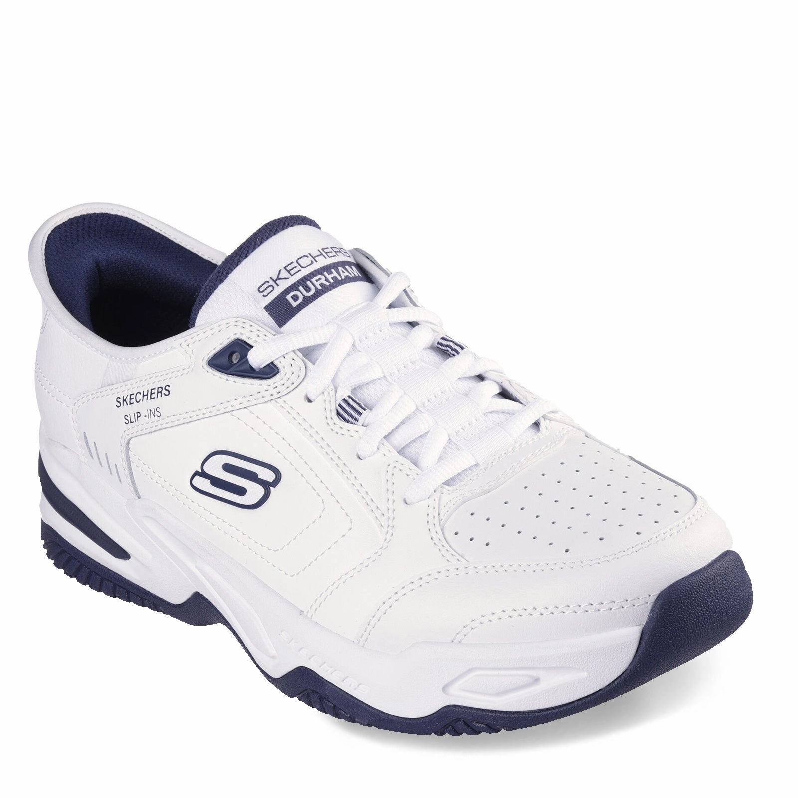 True White Slip On Men's Skechers, Slip-ins Relaxed Fit: Durham - Delvor Sneaker - Wide Width