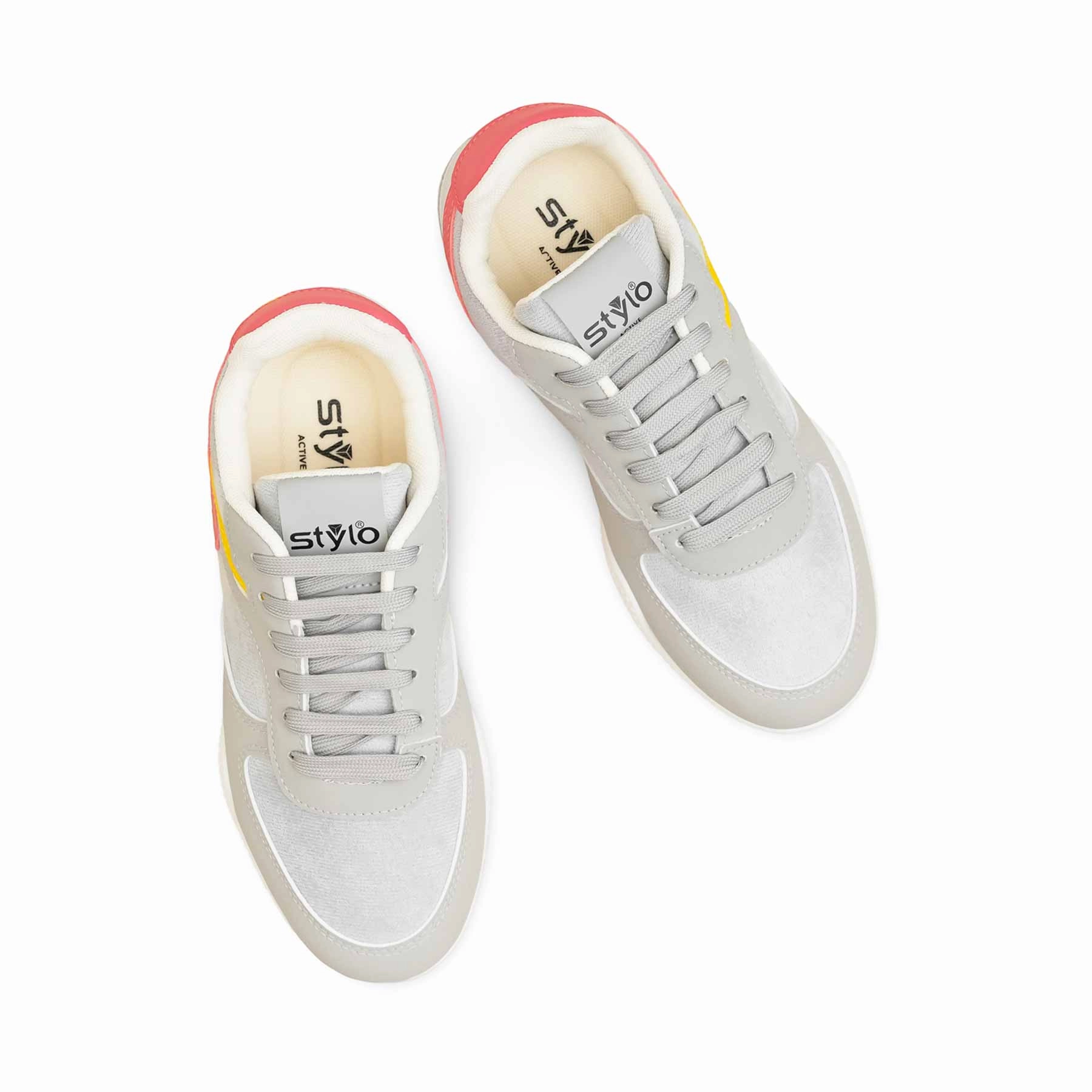 Grey Casual Sneaker For Women AT7455 Fluffy Sneakers