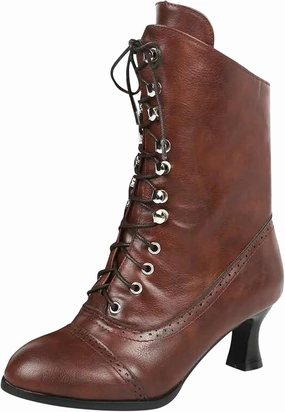 AMDBEL Black Gothic Boots Women Platform Women's Ankle Boots Mid Calf Boots Gothic Chunky Heel Lace Up Mesh Vintage Round Toe Knight Boots Witch Boots for Women, Winter Boots For Women 2023 Trendy Hyper Boots