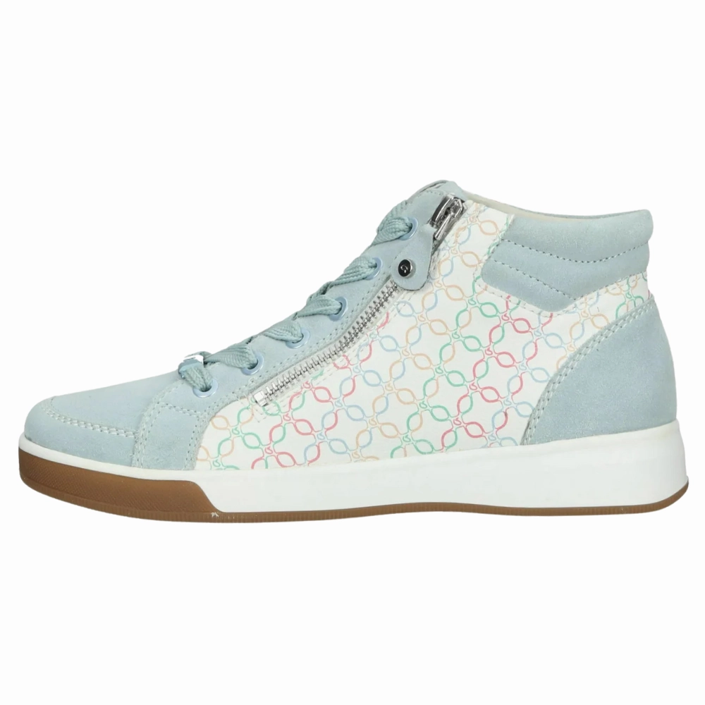 High Heels Almodovar Ara Rei Aqua/Pastel Leather High Top Sneaker (Women's)