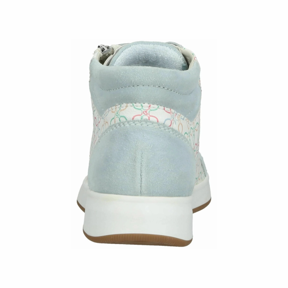 High Jump Heel Ara Rei Aqua/Pastel Leather High Top Sneaker (Women's)