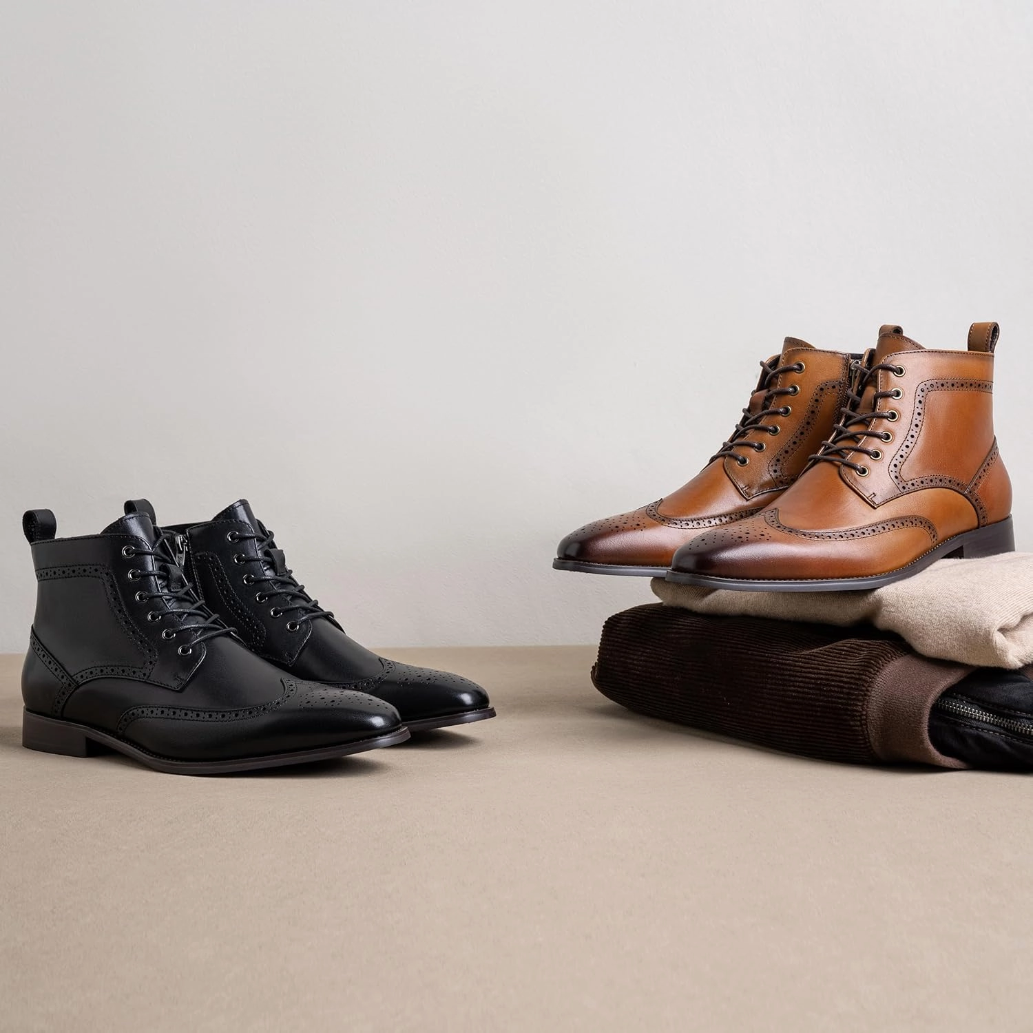 Composite Toe Tactical Boots Jousen Mens Boots Leather Dress Boots for Mens Cap-Toe Fashion Boots for Men