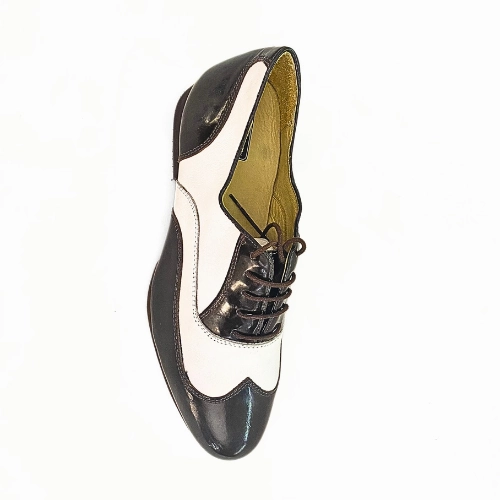 Laceless Oxford Shoes Mambo Tango Wingtip Leather Mens Dance Shoes