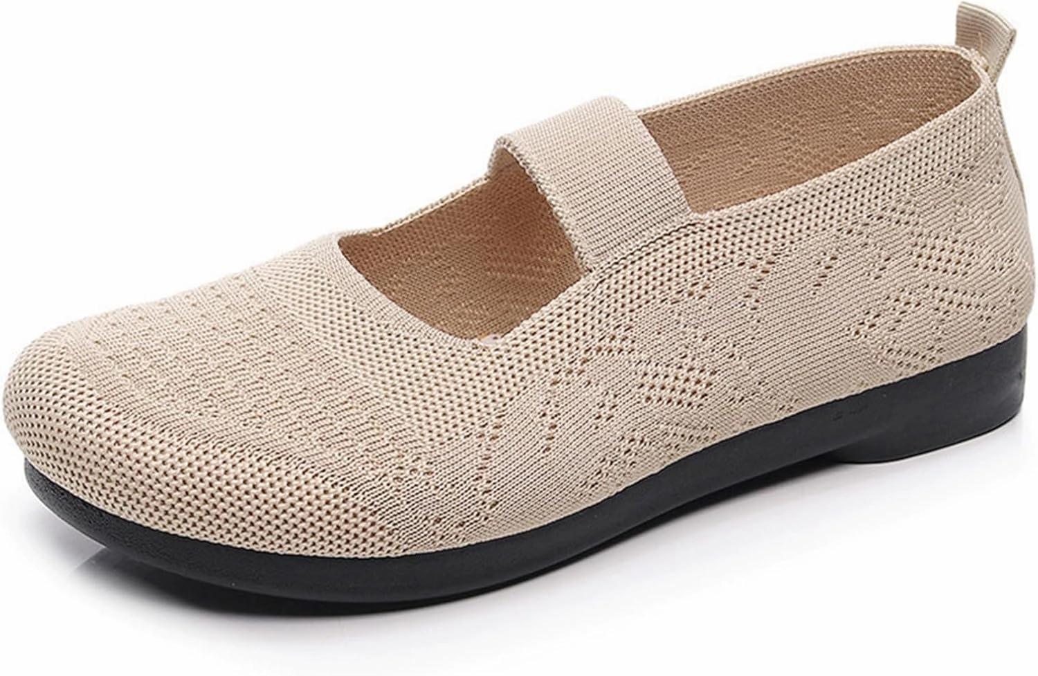 Women Hi Top Sneakers Women Mary Jane Flat Shoes Wide Toe Box Comofortable Ballet Flat with Adjustable Straps Slip on Washable Knit Casual Flats