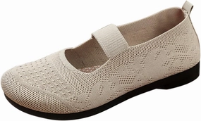 Women Mary Jane Flat Shoes Wide Toe Box Comofortable Ballet Flat with Adjustable Straps Slip on Washable Knit Casual Flats Sneakers Website