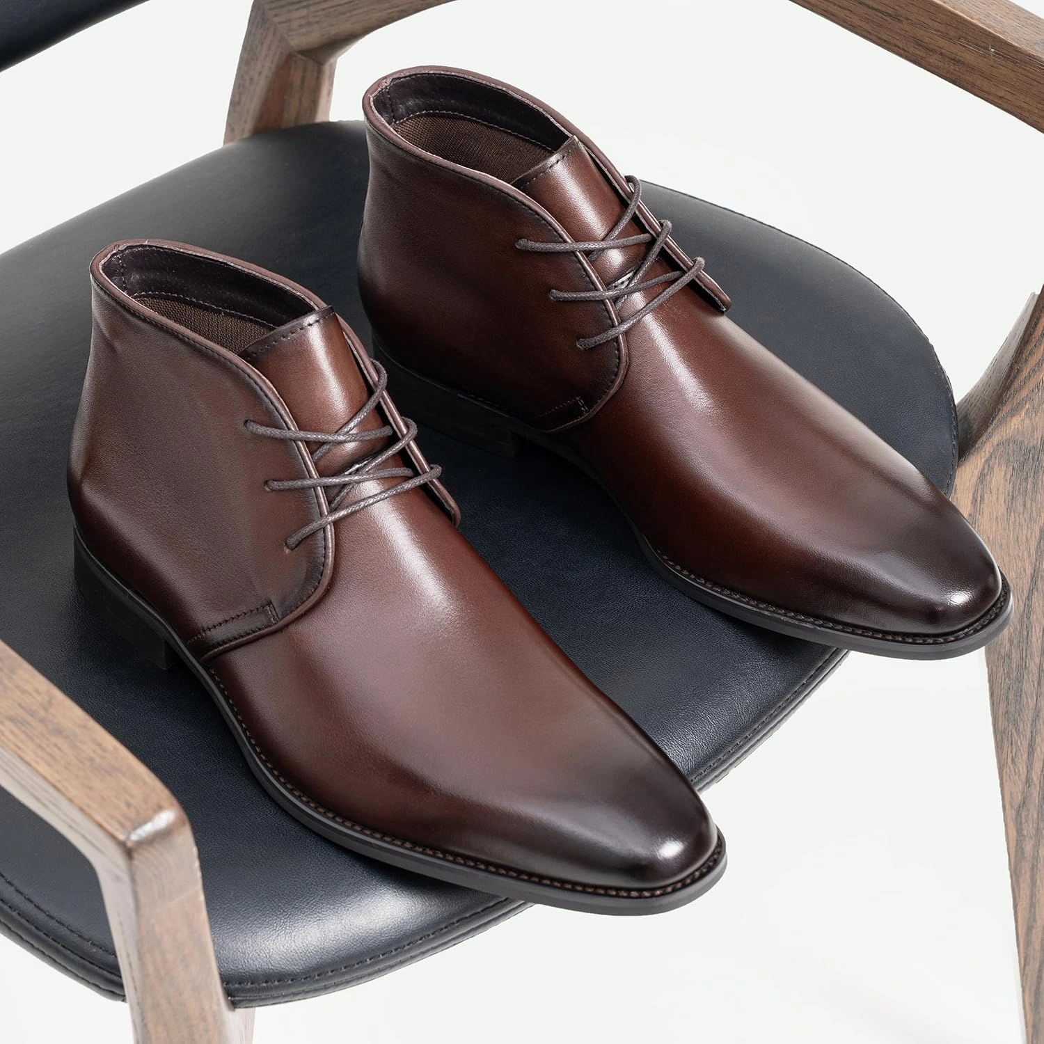 Jousen Leather Boots for Men Dress Classic Mens Boots Polish Retro Ankle Chukka Boots Mens Axles Boots