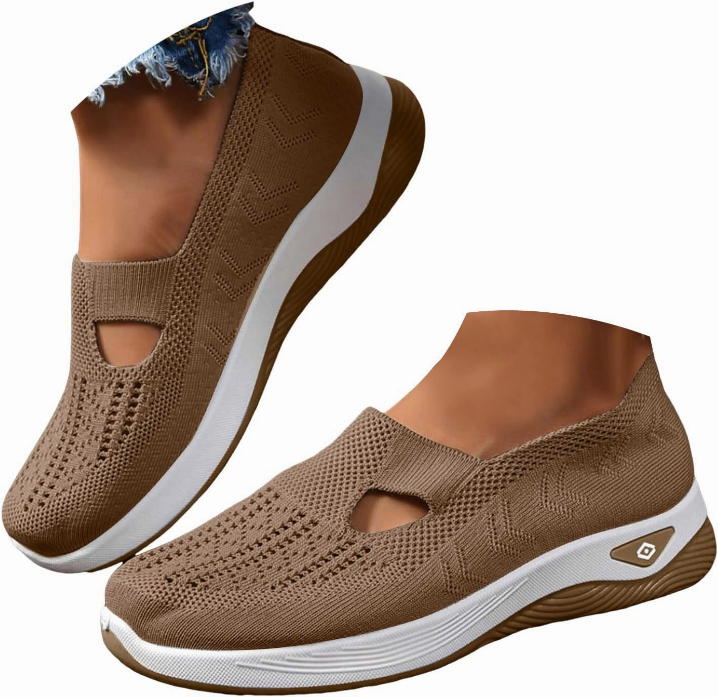 Good Running Sneakers For Beginners Walking Shoes Women Arch Support Breathable Mesh Orthopedic Shoes Slip On Comfortable Tennis Shoe Non-Slip Comfort Mesh Diabetic Sneakers for Plantar Fasciitis Relief