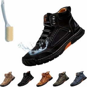 Sawbehind Mens Boots, Waterproof Sawbehind Men'S Comfortable Handmade Leather Boots, Saw Behind Mens Spacious Toe Shoes Knee High Biker Boots