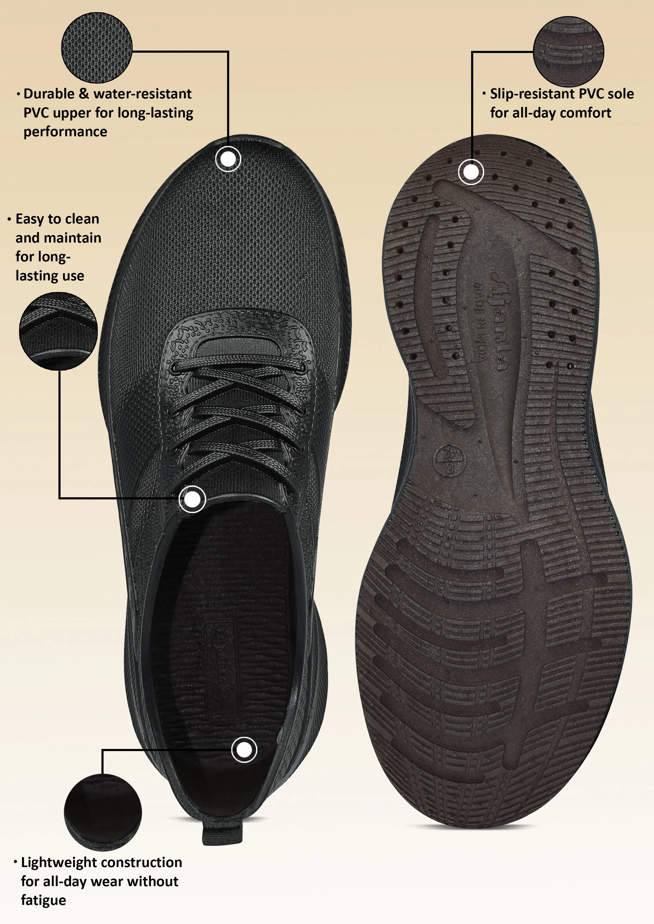 AJANTA Waterproof Sneakers For Men / Comfortable, Non-Slip & Ideal for Outdoor & Daily Wear / Trendy Sneakers with Water-Resistant Protection PG2000 Volleyball Shoes On Sale