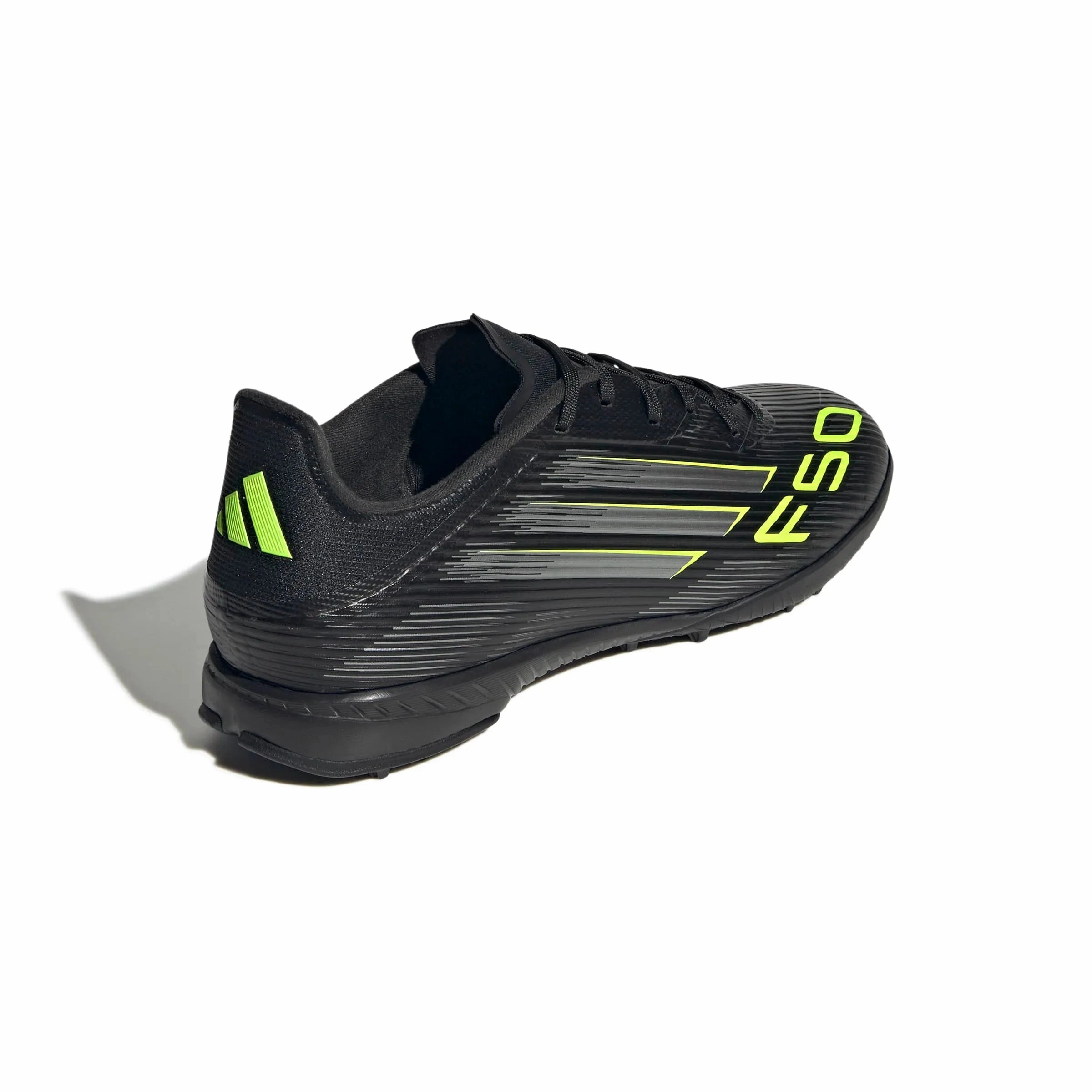 adidas F50 League Turf Soccer Shoes - Electric Stealth Pack (FA25) Soccer Cleats Fold Over Tongue