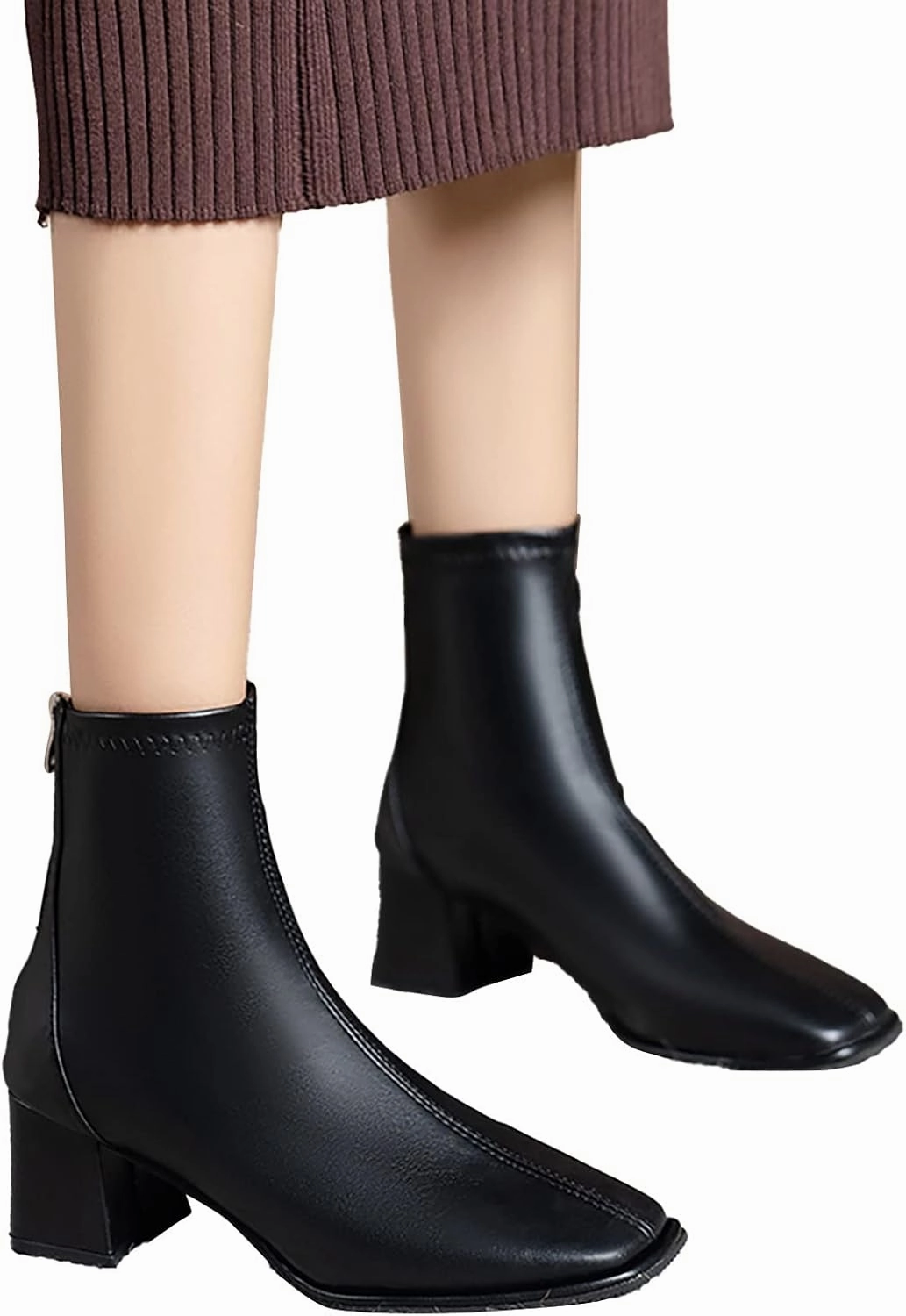 Platform Boots Ankle Boots for Women Dressy Fashion Square Toe Women Artificial Leather Block Heel Short Boots Comfy Pikolinos Boots