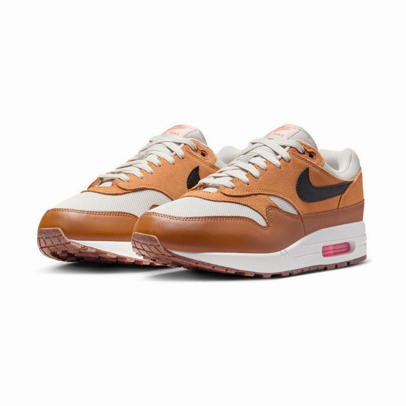 Shoe Outline Nike MENS NIKE AIR MAX 1 ESSENTIAL_LIGHT BONE/BLACK-FLAX-BRITISH TAN