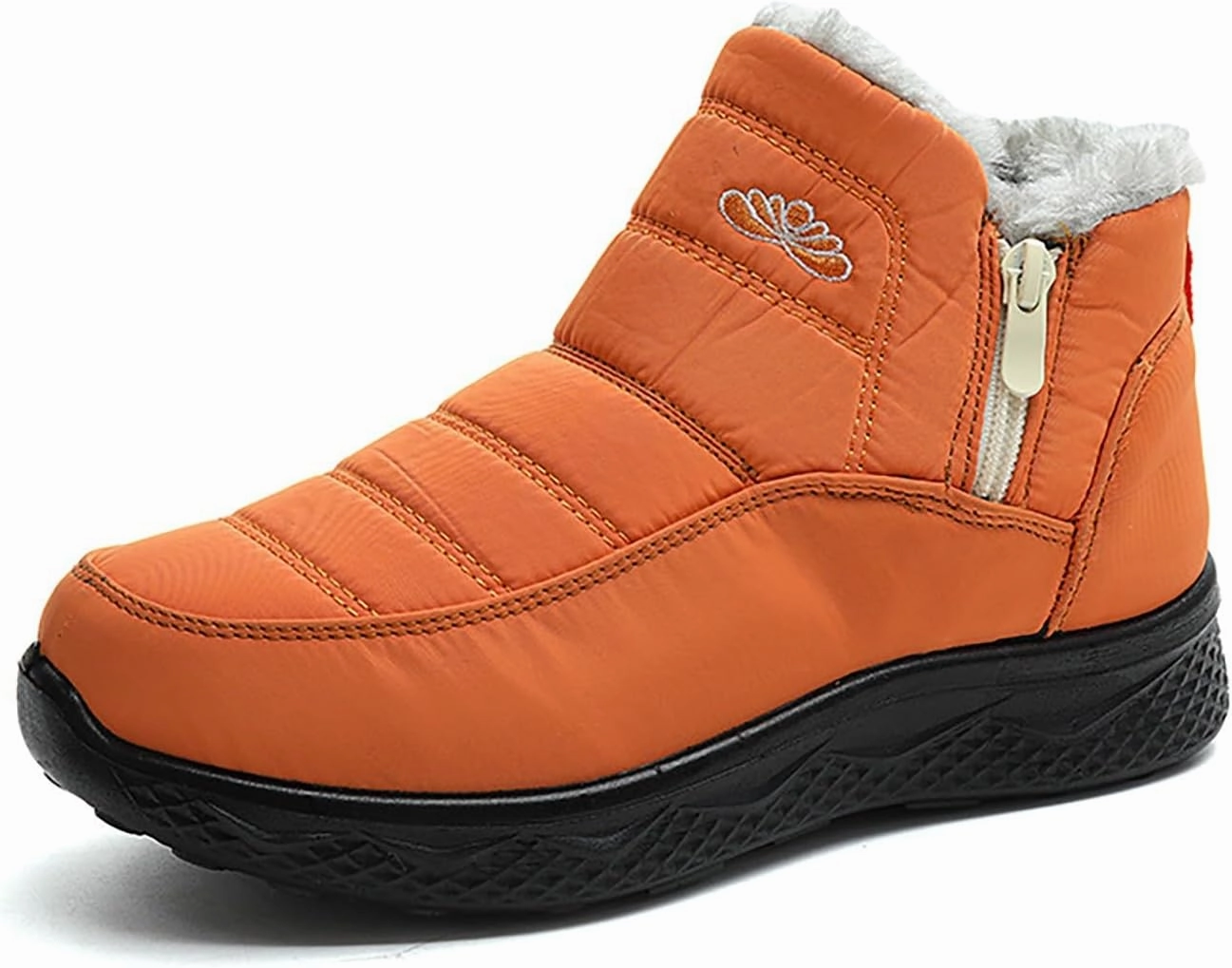 Dog Cowboy Boots Plush Lined Winter Boots for Women Non Slip Ankle Boots for Women Low Heel Snow Boots Hiking Boots