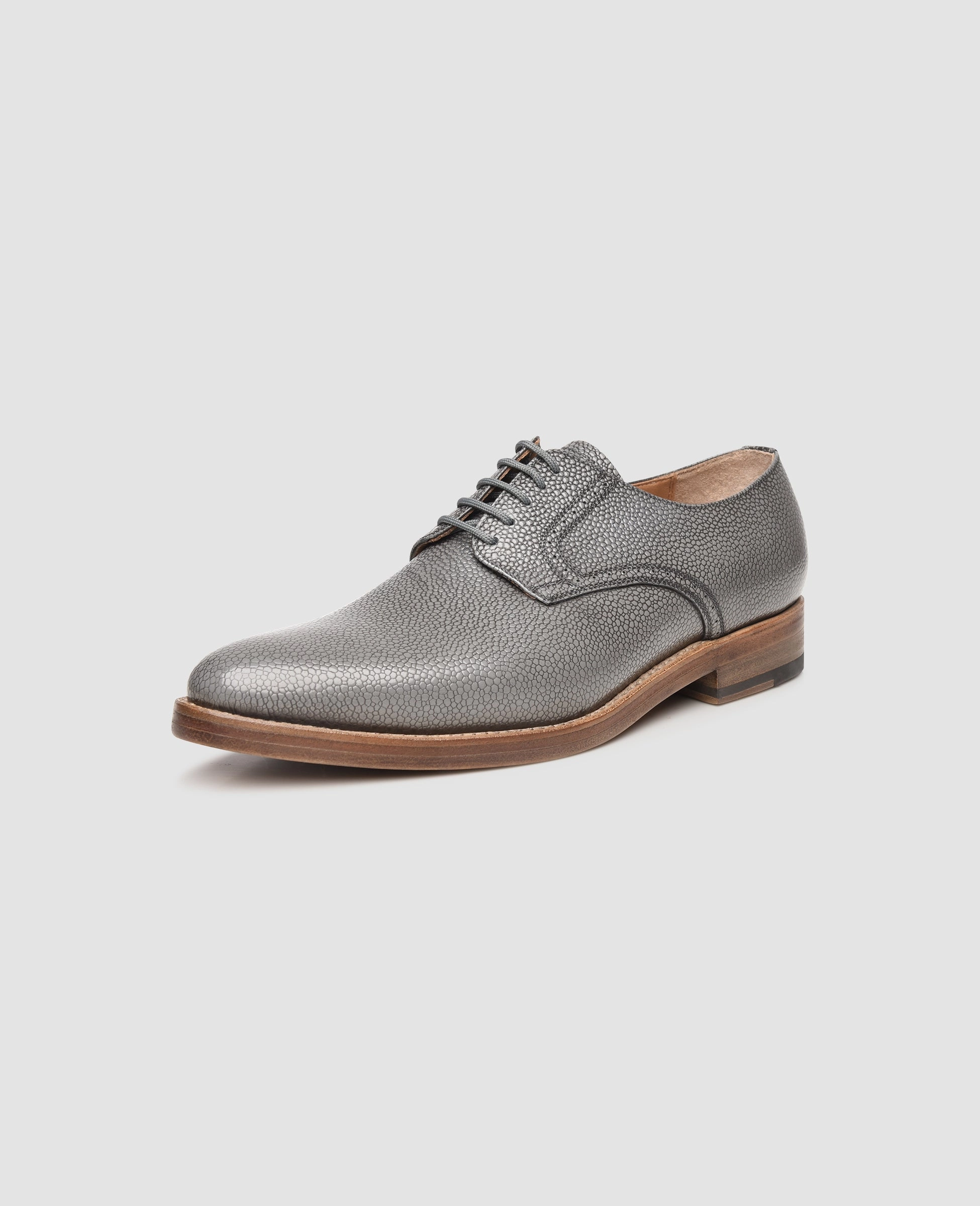 Milano Plain AG - Grey Zara Platform Lace Up Shoes