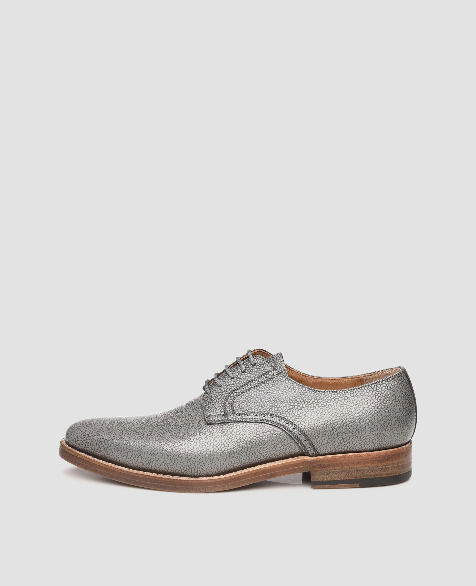 Milano Plain AG - Grey Derby Shoes Rubber Sole