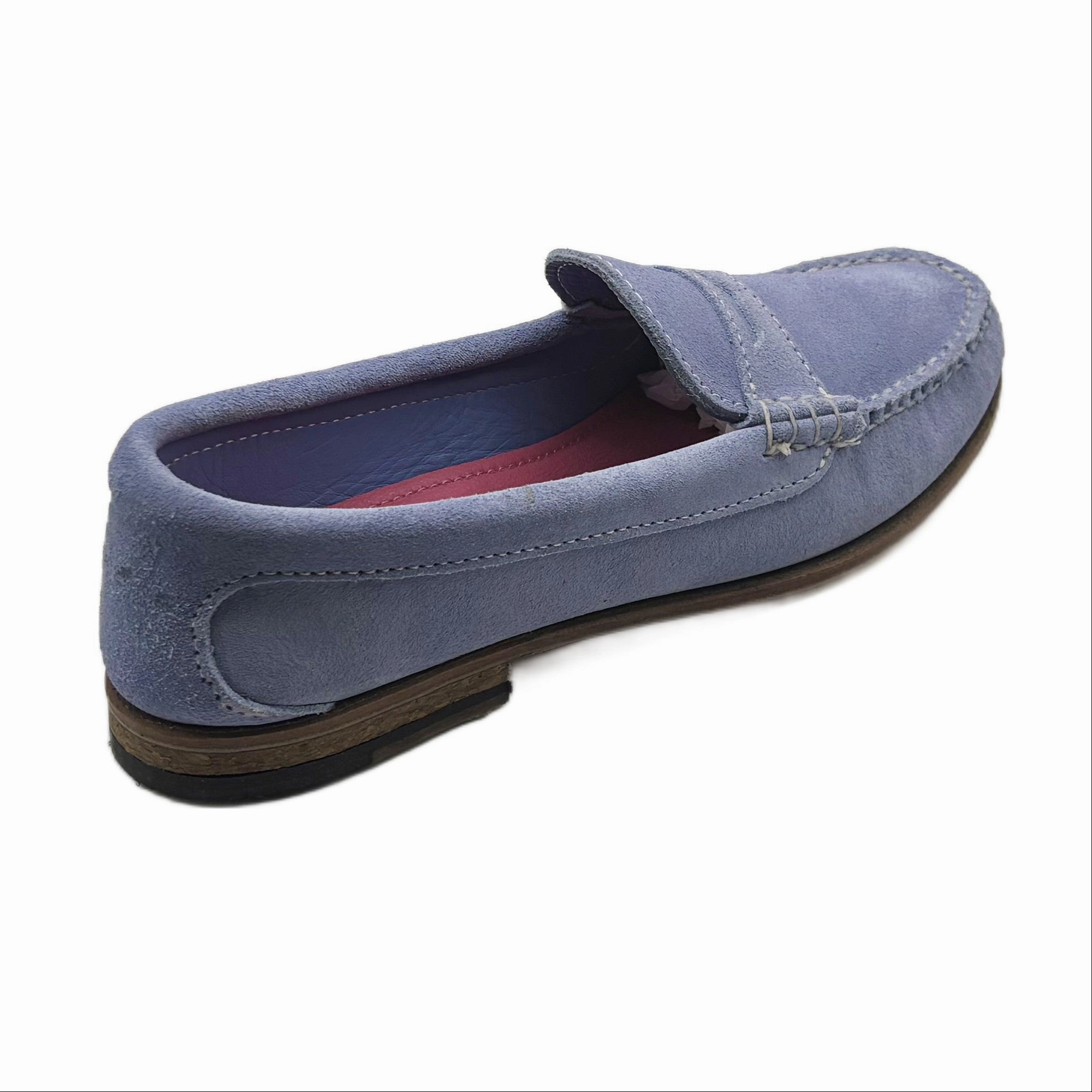 KKB Penny Loafer: Light Blue Pastel Suede Marley Driver Loafers