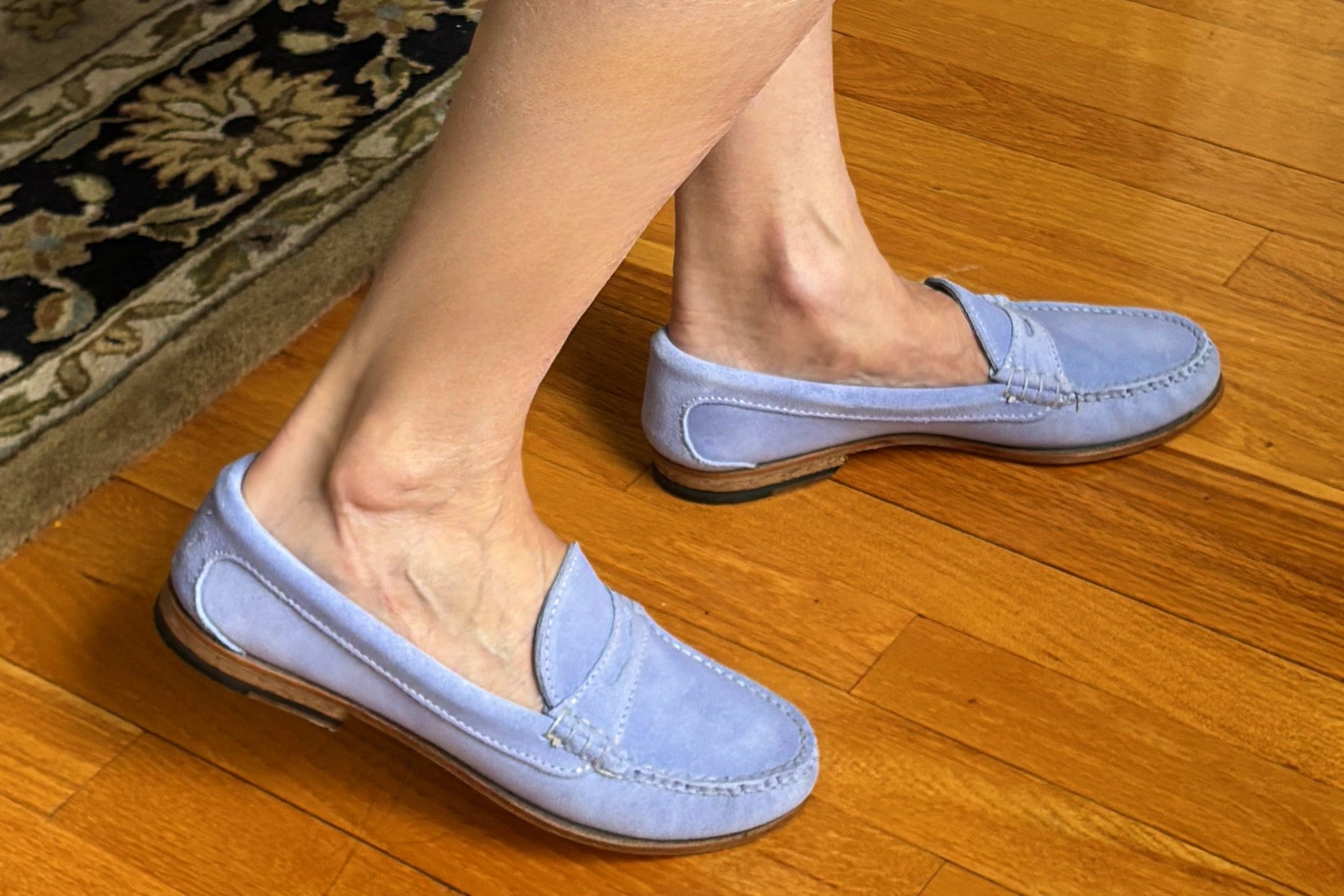 KKB Penny Loafer: Light Blue Pastel Suede Sam Edelman Meela Loafers