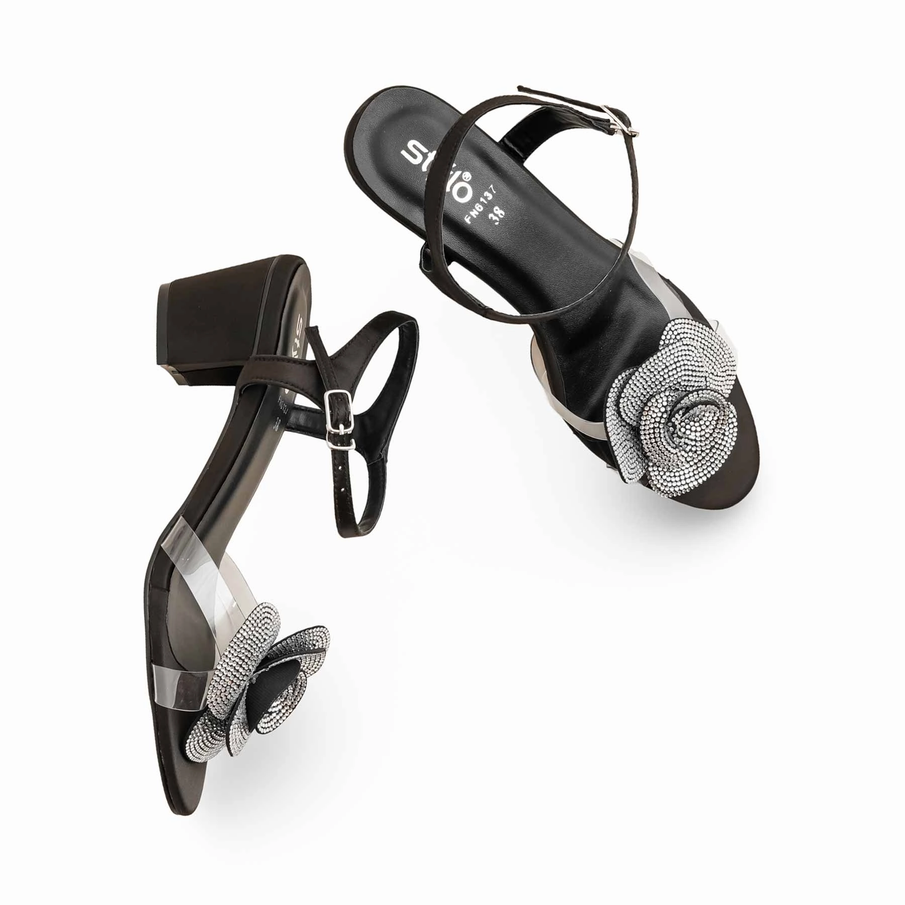 Bunions In Sandals Black Fancy Sandal FN6137