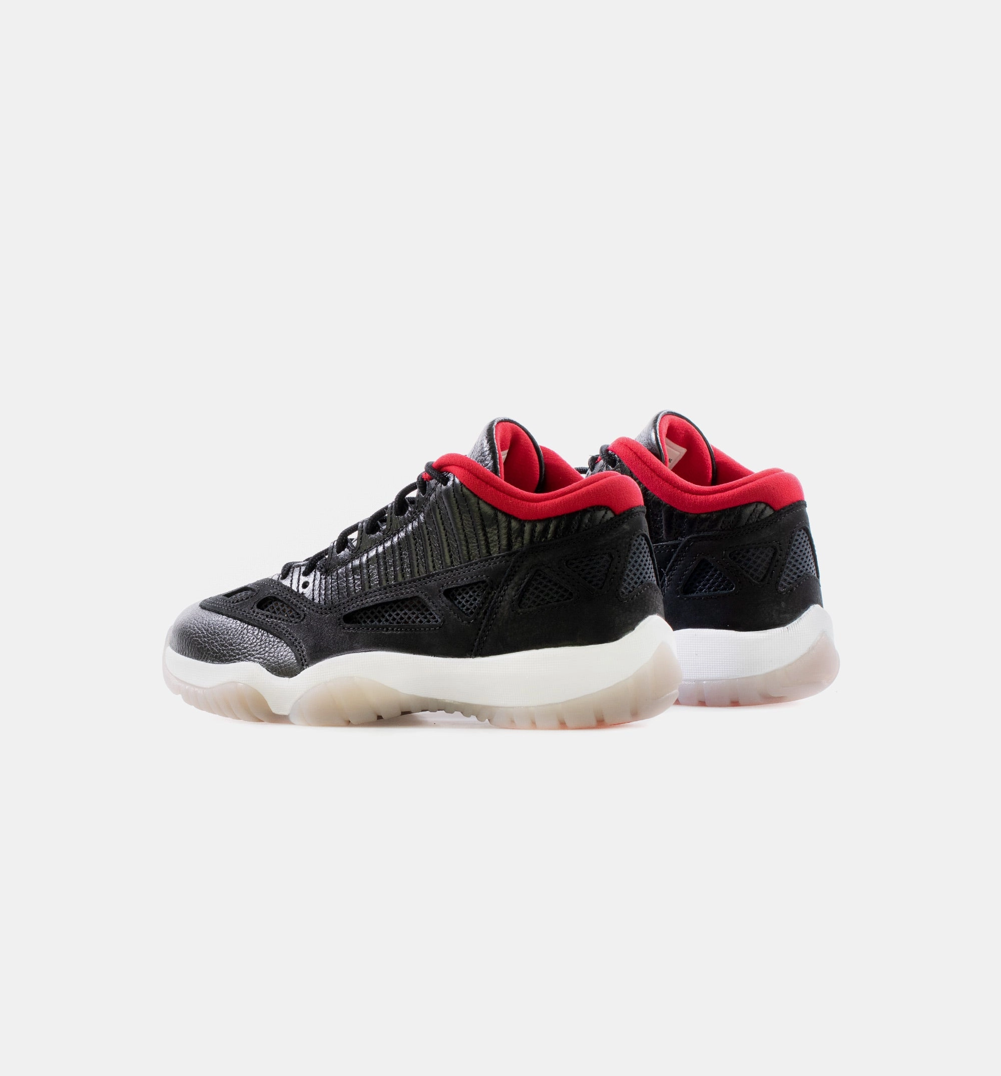 Air Jordan 11 Low IE Bred Mens Lifestyle Shoe - Black/White-/True Red Limit One Per Customer Exhibit Basketball Shoes