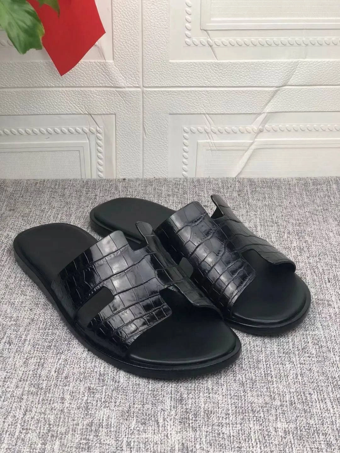 Gap Slippers Preorder Genuine Crocodile Belly Leather Mens Slipper