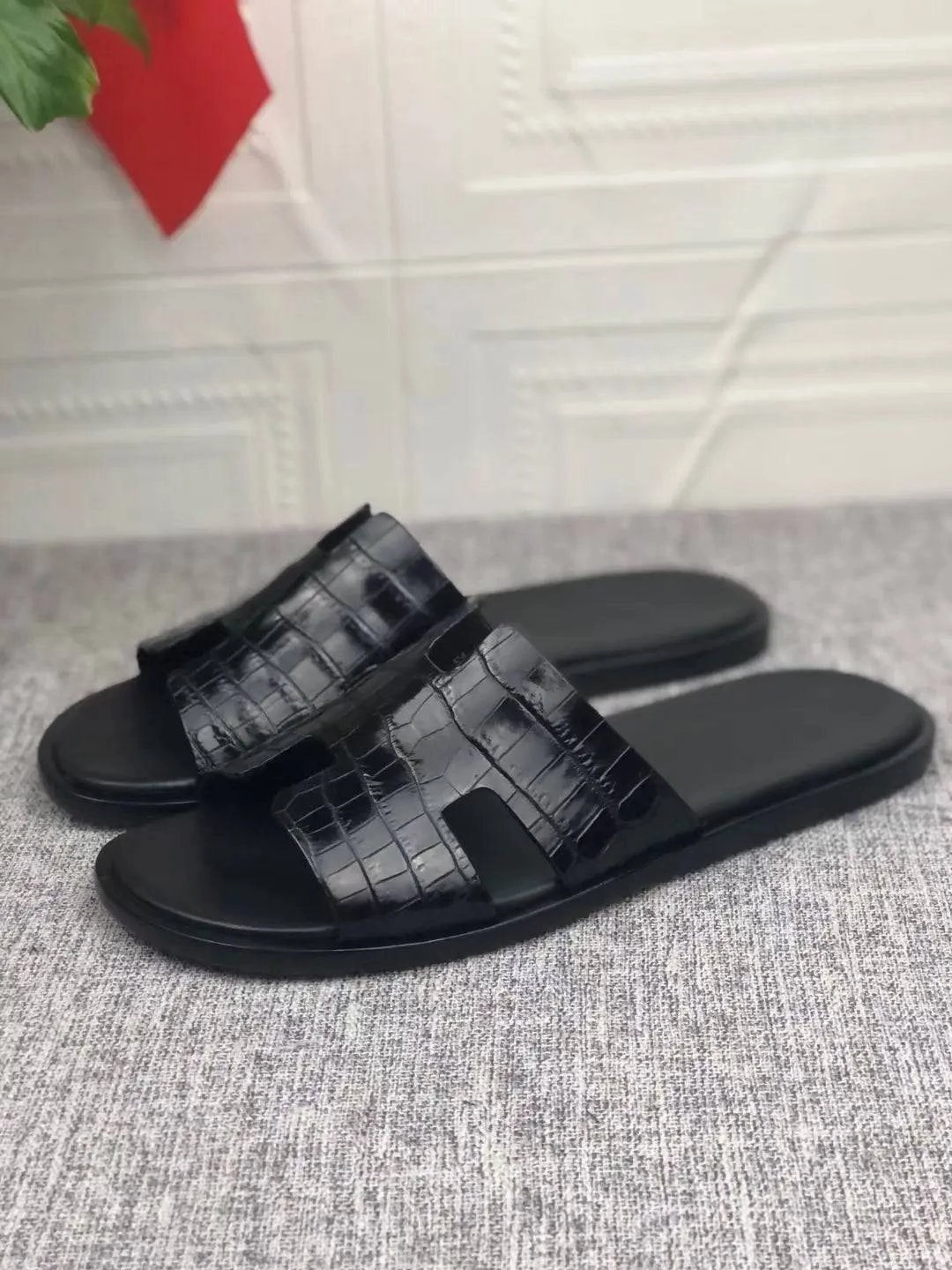 Cookies Slippers Preorder Genuine Crocodile Belly Leather Mens Slipper