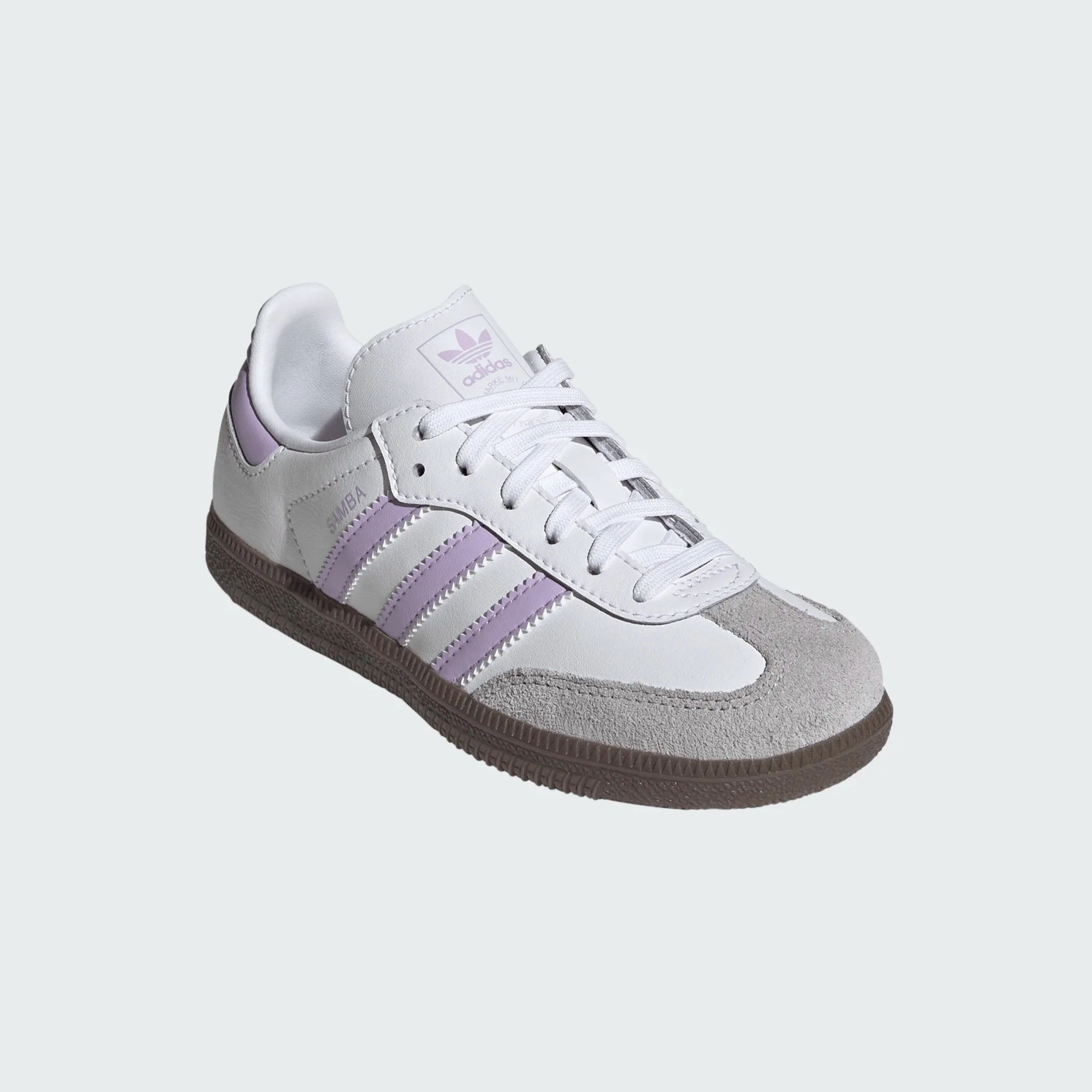 Best Soccer Ever preschool adidas samba og (white/lavender)