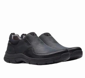 Waterproof Socks Vs Waterproof Shoes Clarks Men's Walpath Waterproof Step Slip-On - Black