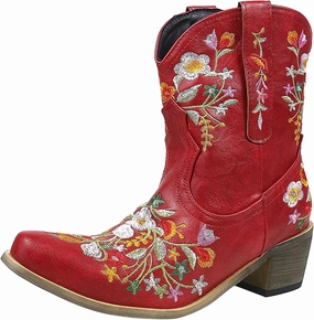 Horse Splint Boots Cowboy Boots for Women Cowgirl Boots Western Embroidered Chunky Heel Pointed Toe Western Boots Pull On Boots PU Women