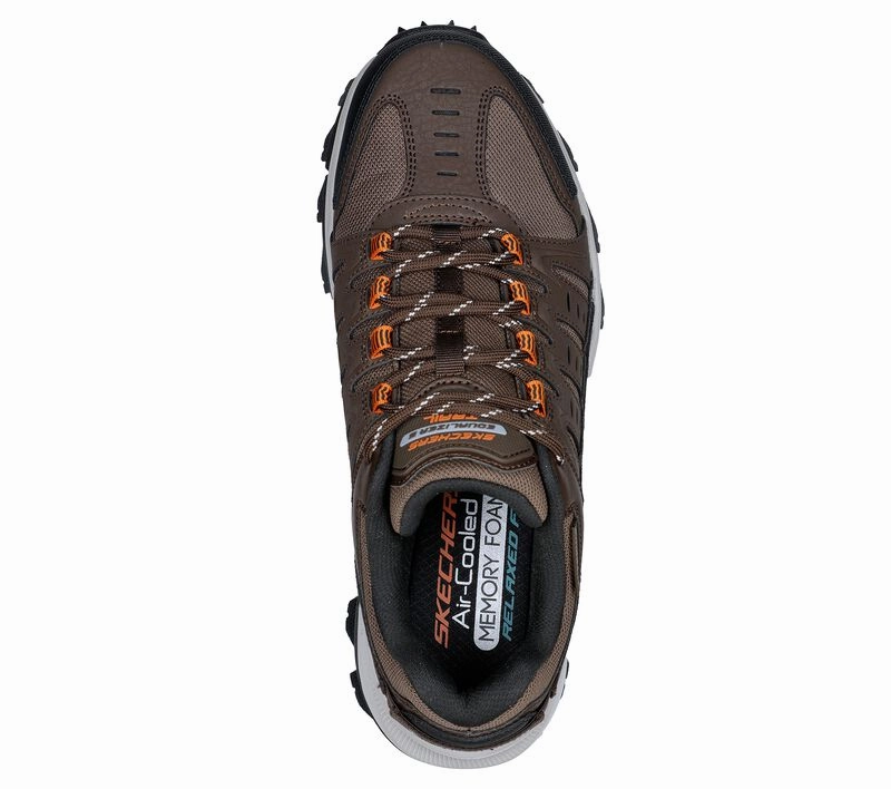 Best Mtb Shoes Men's Wide Fit Skechers 237501 Equalizer 5.0 Trail-Solix Walking Sneakers - Brown/Orange