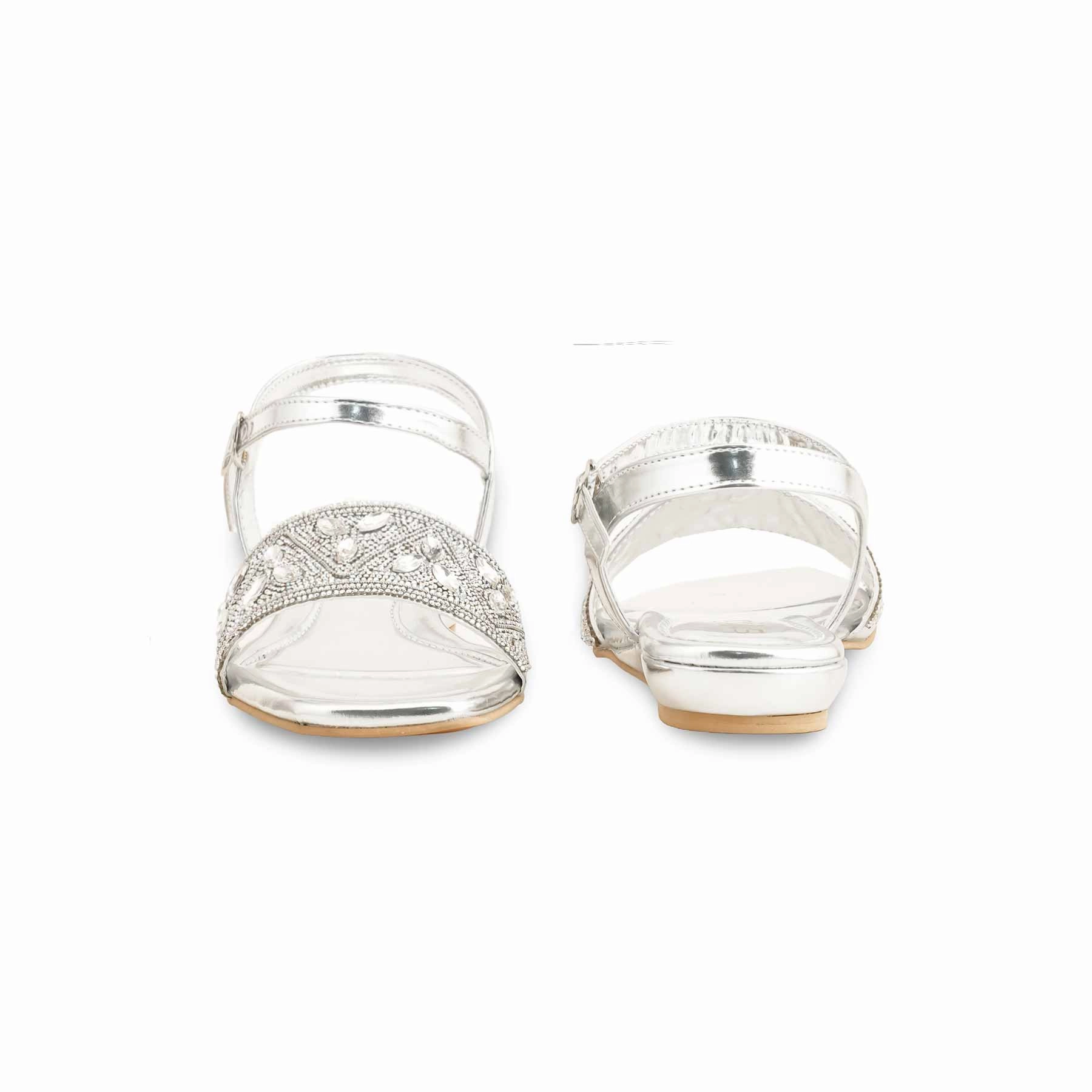 Silver Fancy Sandal For Women FN6112 777 Sale