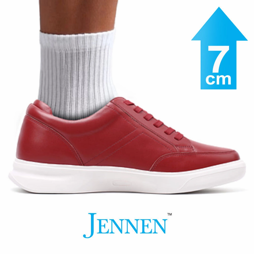 Mr. Federer 7cm | 2.8 inches Red Trendy Height Lifting Sneakers Washable Sneakers