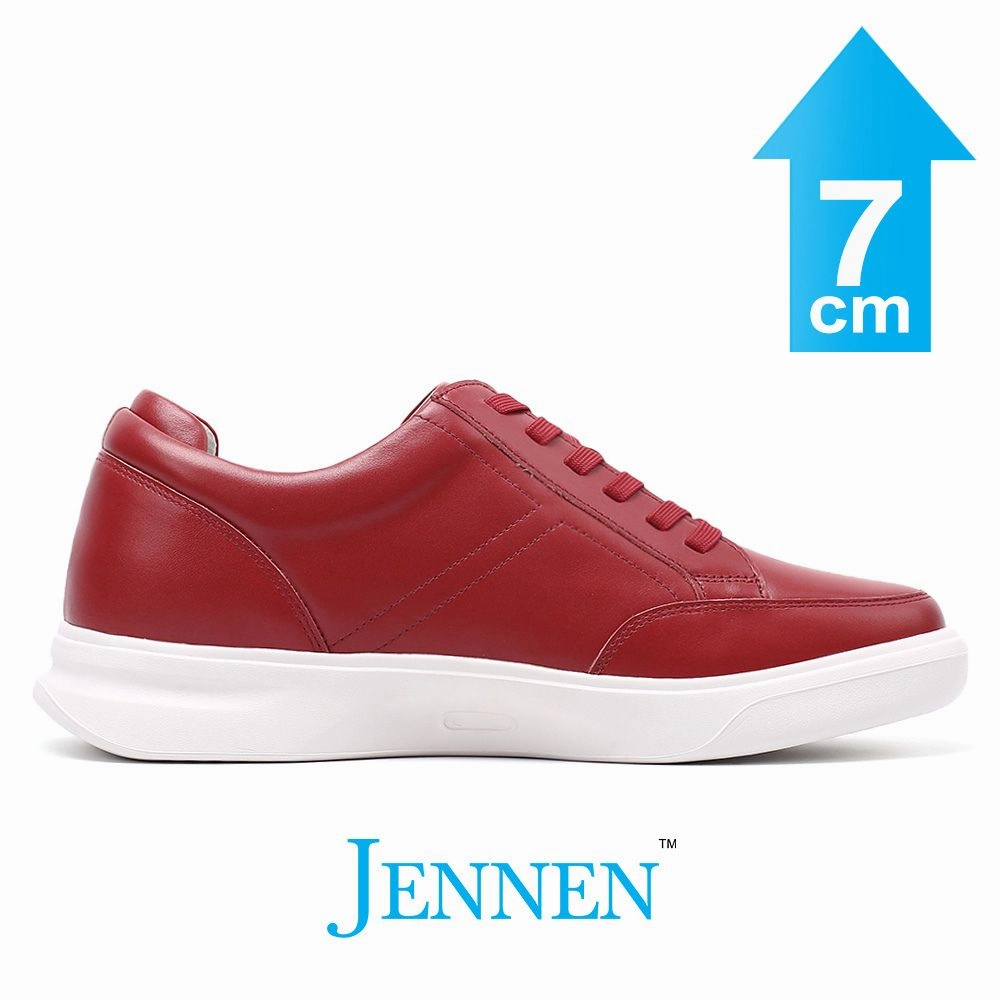 Mr. Federer 7cm | 2.8 inches Red Trendy Height Lifting Sneakers Hard Toe Sneakers