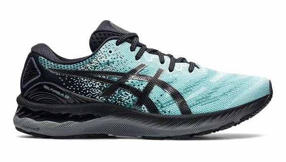 Men's Asics Gel-Nimbus 23, Blue/Gunmetal, 12.5 D Medium Asics Split Tongue Shoes