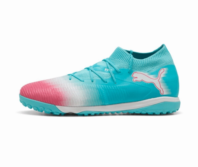 PUMA Future 8 Match RE-Charge Turf Shoes- Blue/White Soccer Cleats Metal Studs