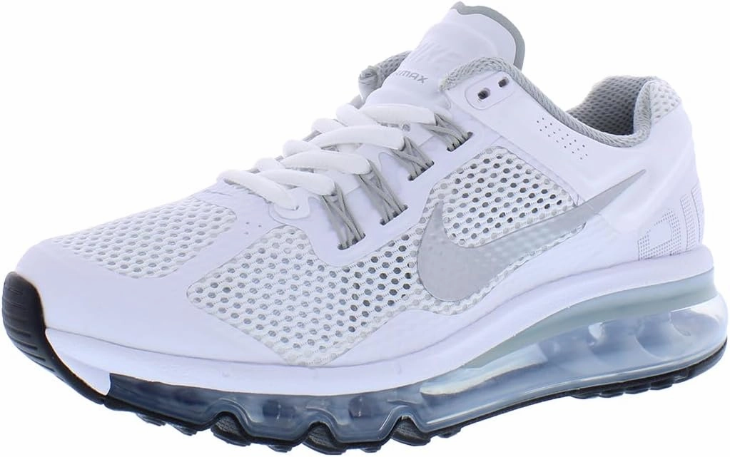 Nike Freak Basketball Shoes Nike Air Max 2013 Big Kids' Shoes (555426-100, White/Metallic Silver) Size 5