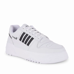 Silver Gola Sneakers Leap7x Casual White Lacing Sneakers For Men JAXER-1E By Liberty