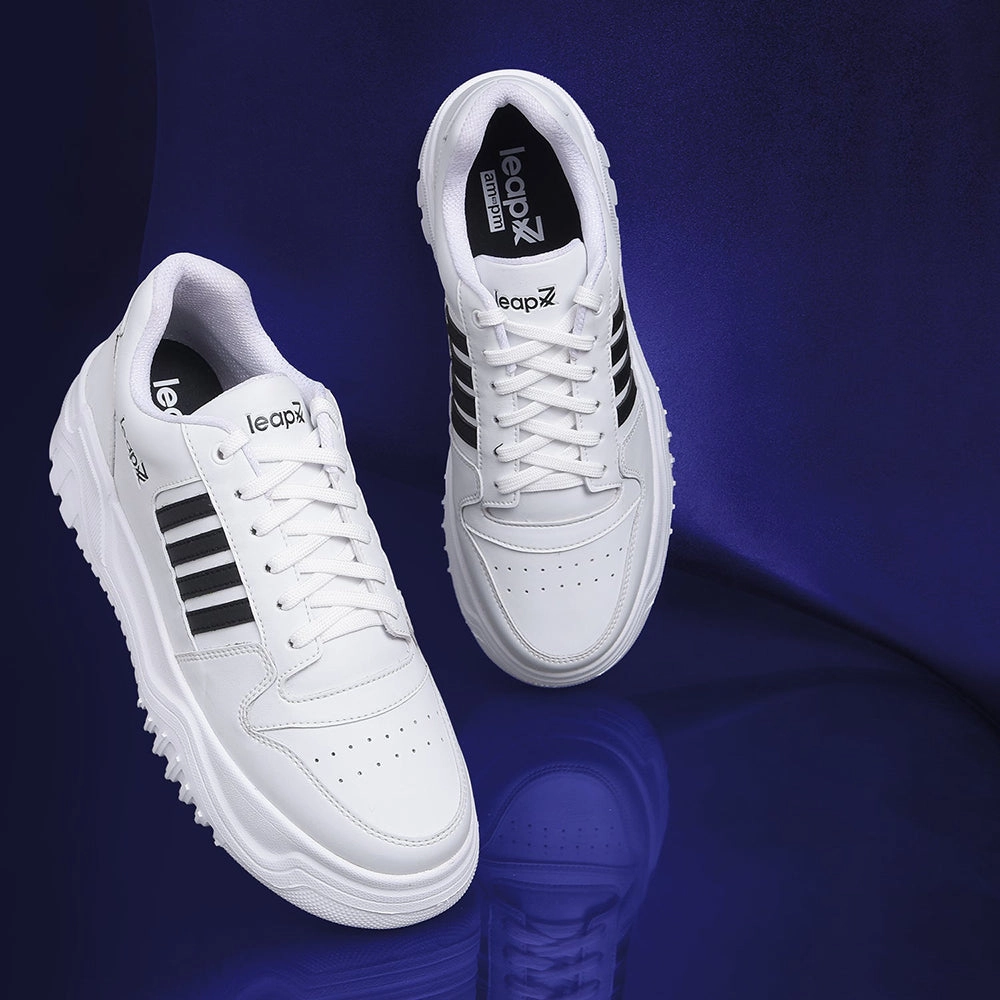 Leap7x Casual White Lacing Sneakers For Men JAXER-1E By Liberty Colour Sneakers