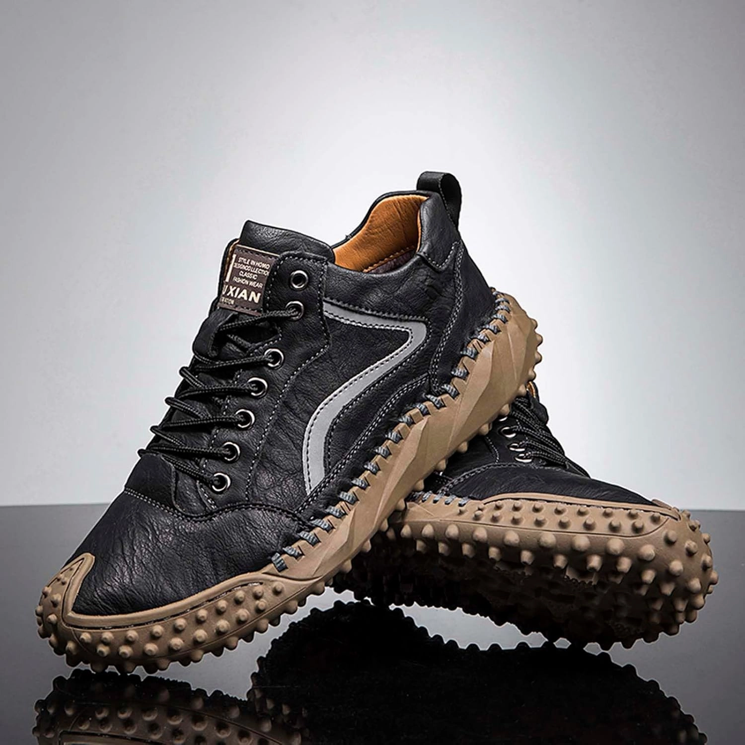 Balmoral Boots Mens Hiking Shoes, Mens Leather Boots, Slip-Ons Lightweight Comfortable Casual Chukka Boots Mens Fashion Sport Business